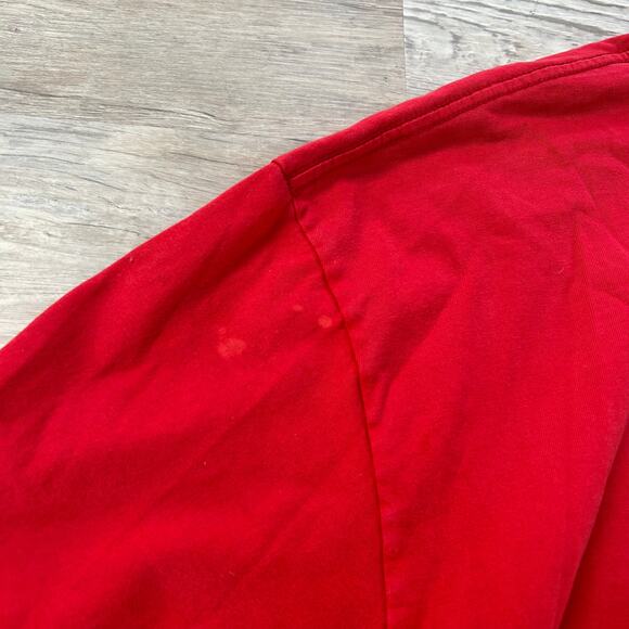 Tommy Jeans 1985 Embroidered Red Vintage Tee XL Distressed 90s Streetwear - Picture 5 of 10